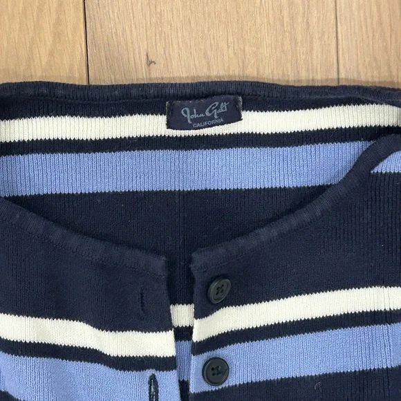Brandy Melville Navy and White Striped Cardigan - Picture 2 of 2
